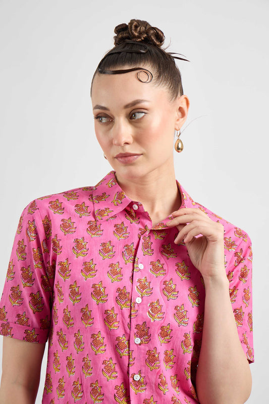 Very Demure Shirt in Pink Valentine Print