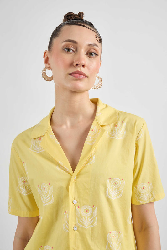 Cool For You Shirt in Mustard Flower Child print