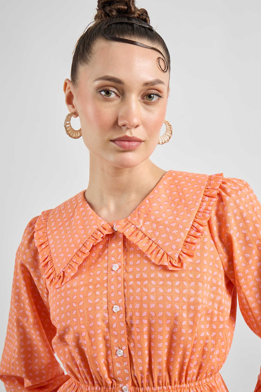 Sweet Thing Top in Orange Fallen Star print