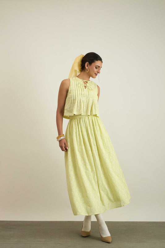 Sunshine Top in Green Fleur Print