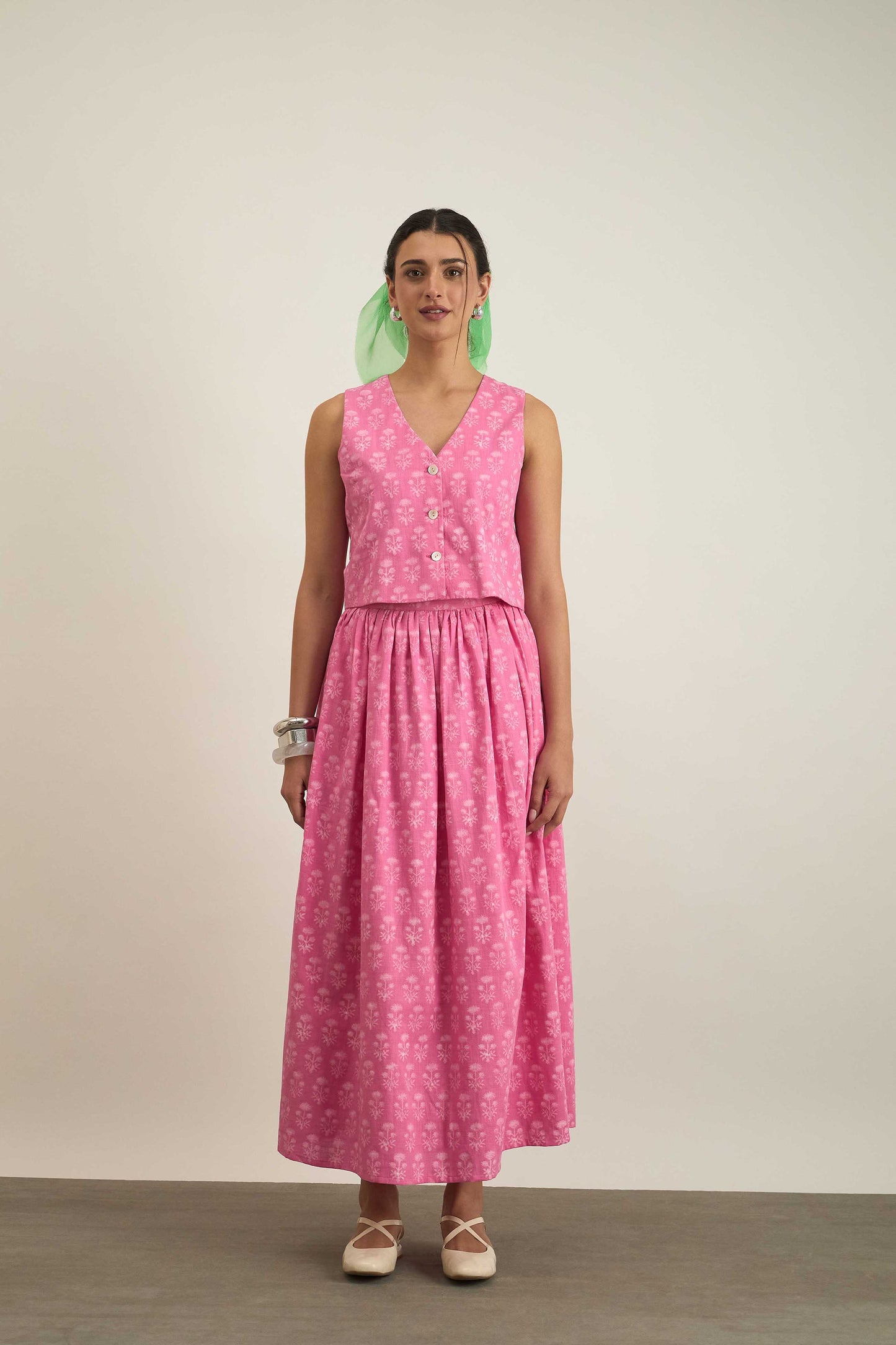 Dawn Skirt in Pink Fleur Print