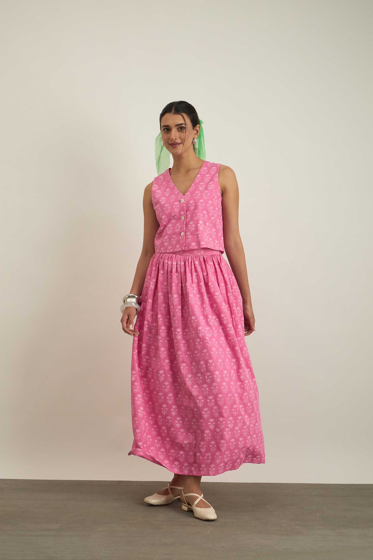 Dawn Skirt in Pink Fleur Print