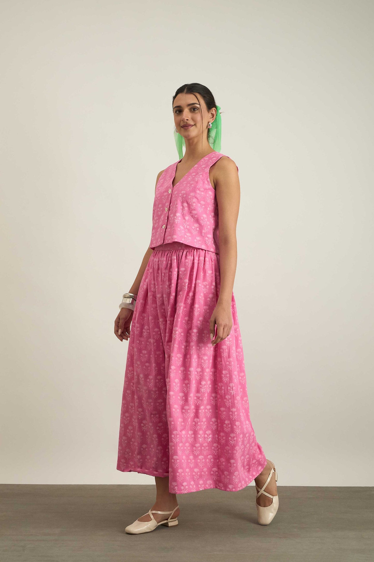Dawn Skirt in Pink Fleur Print