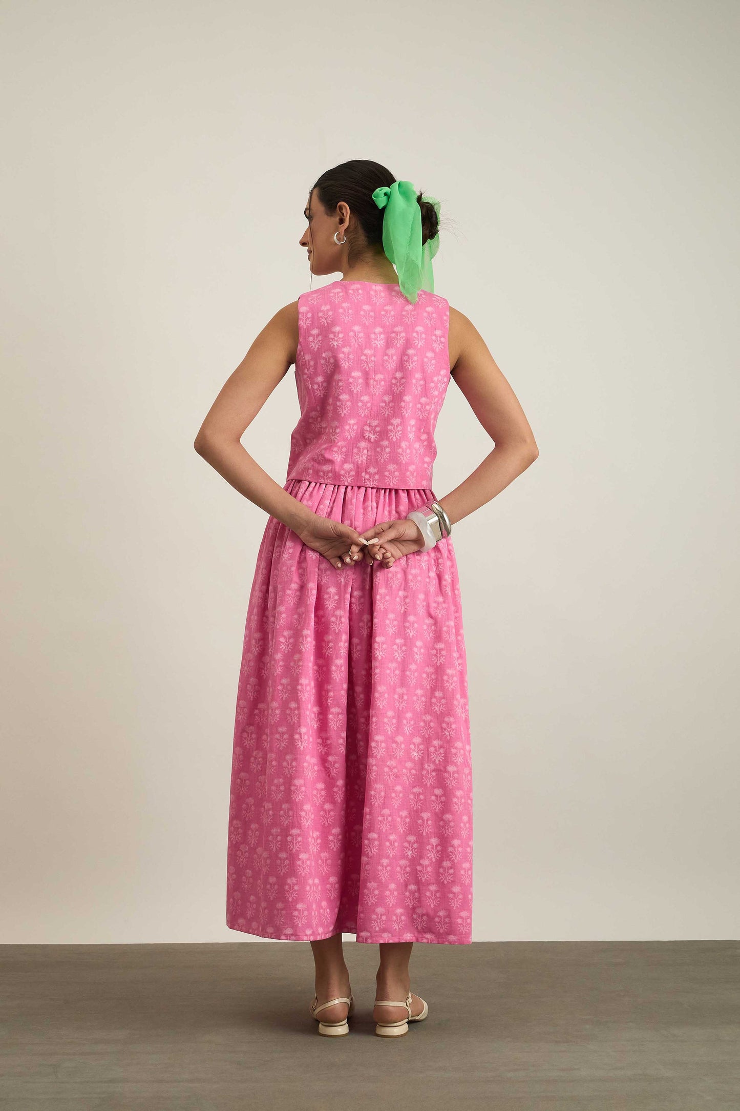 City Girl Vest Top in Pink Fleur print