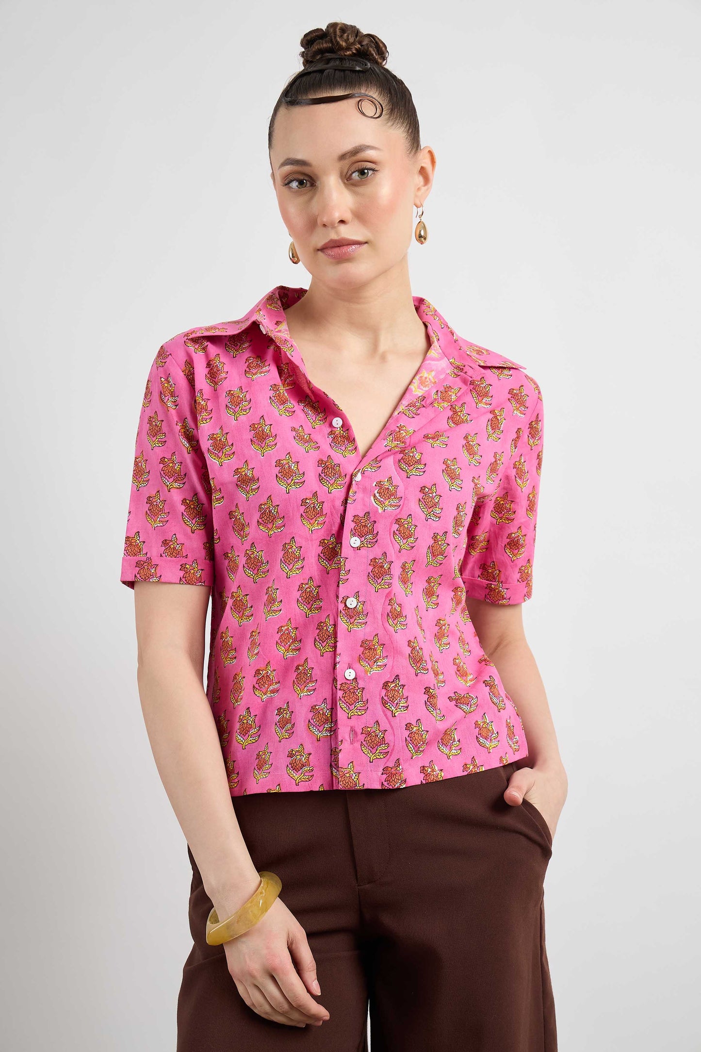 Very Demure Shirt in Pink Valentine Print