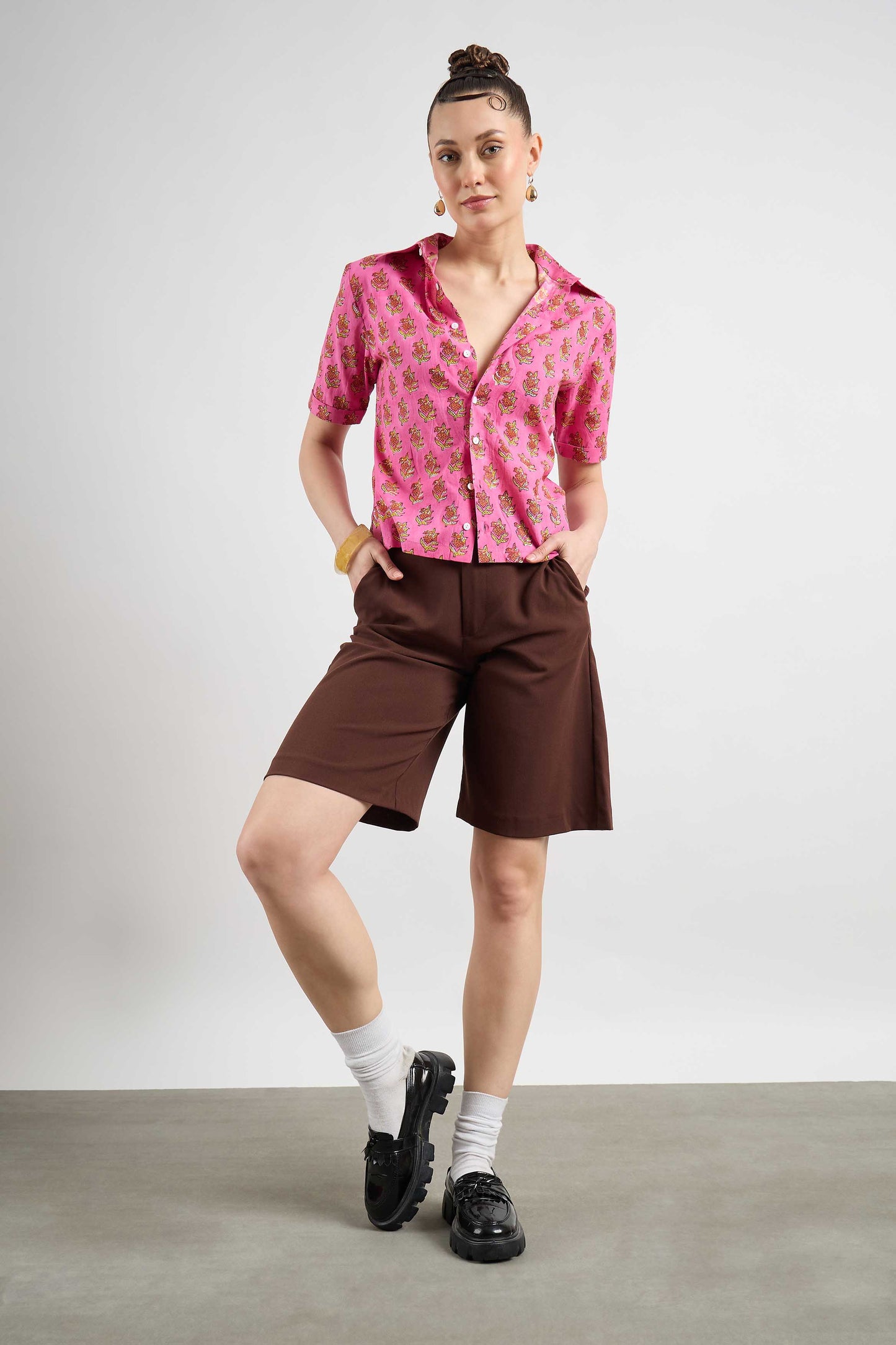 Very Demure Shirt in Pink Valentine Print