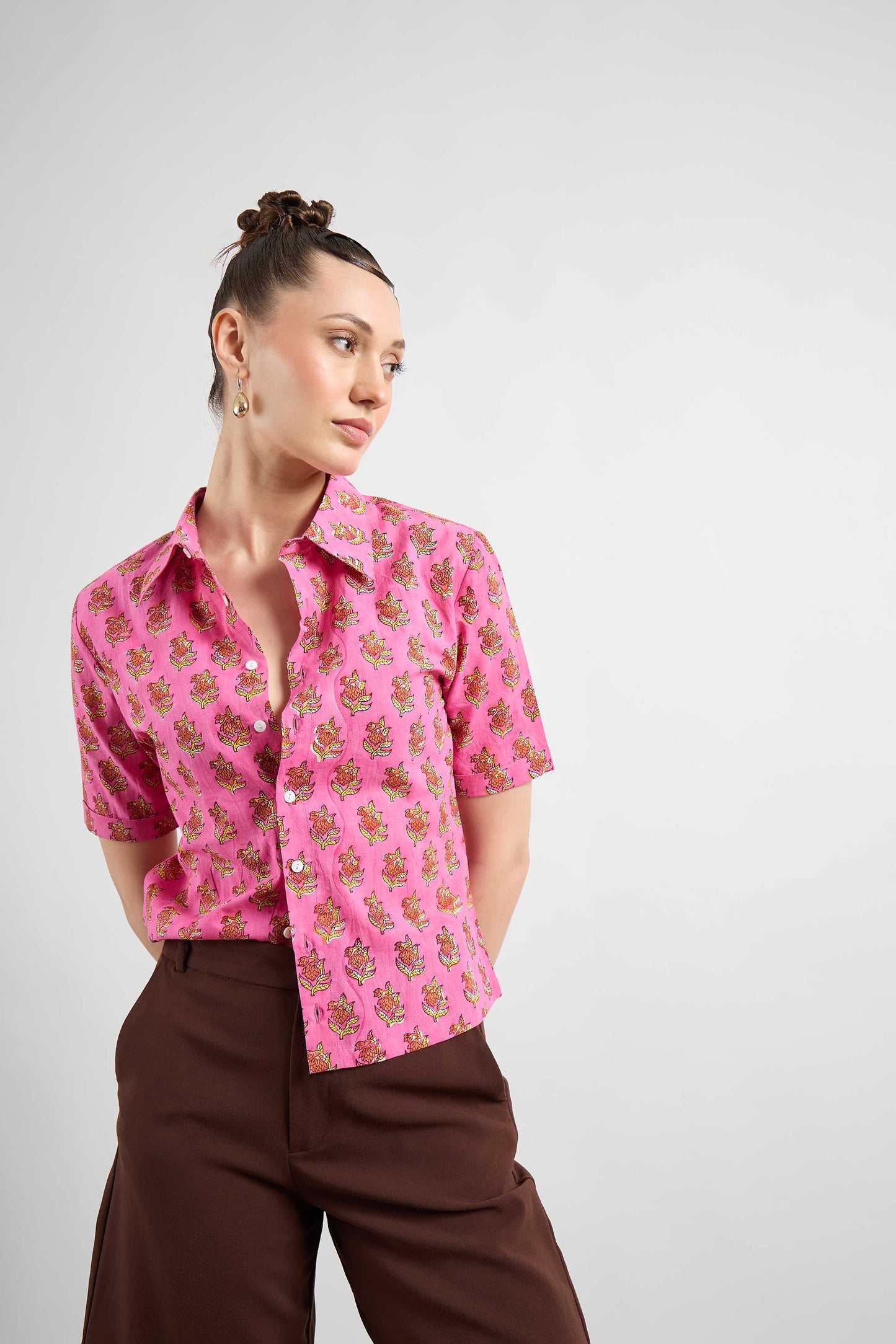 Very Demure Shirt in Pink Valentine Print