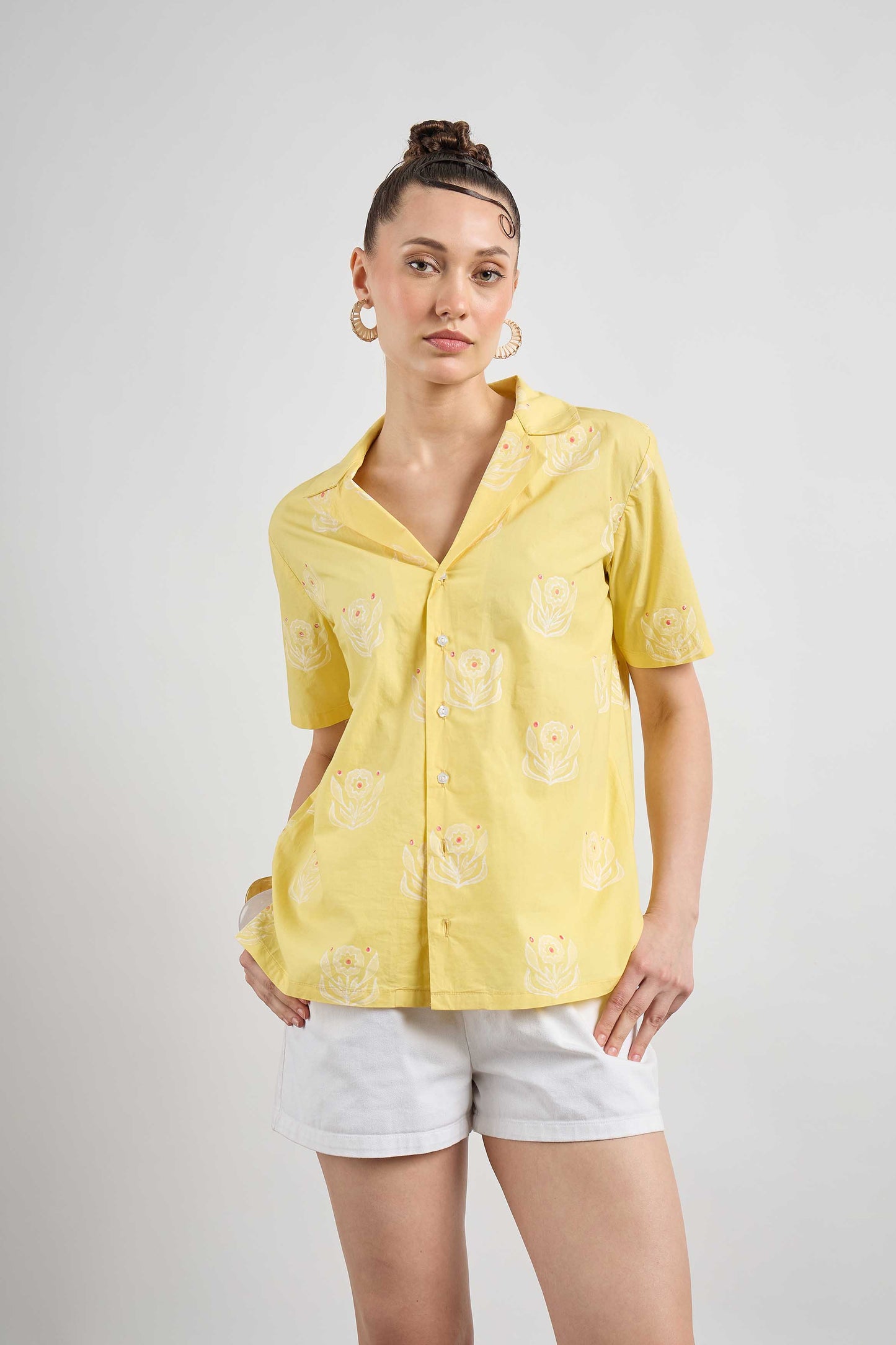 Cool For You Shirt in Mustard Flower Child print