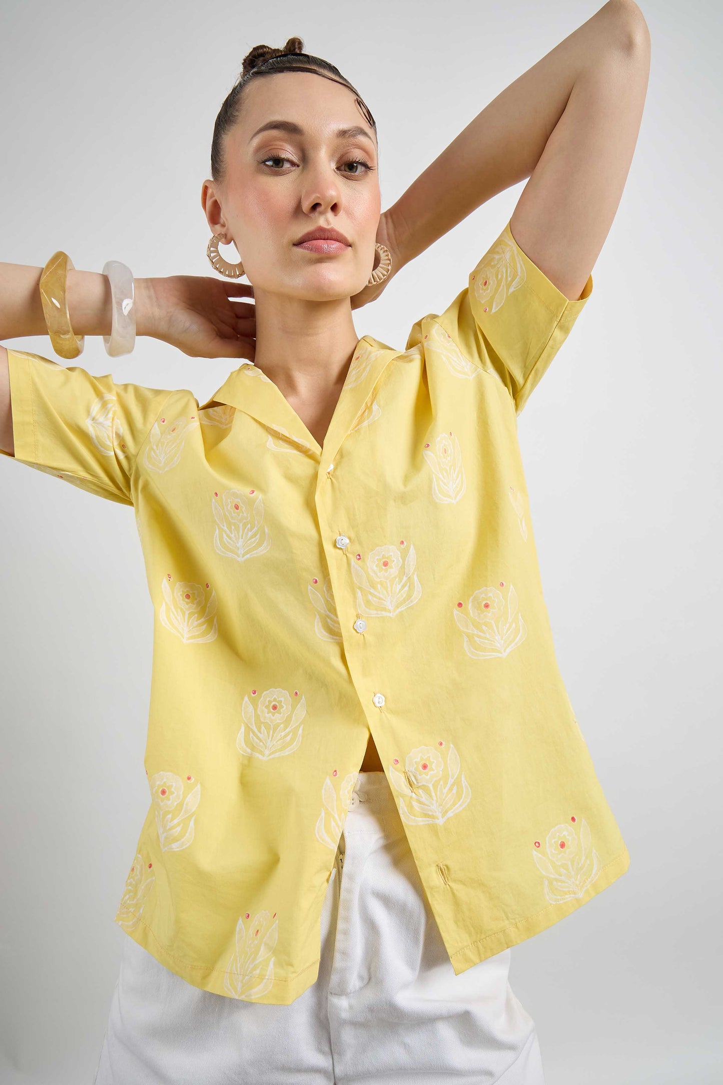 Cool For You Shirt in Mustard Flower Child print