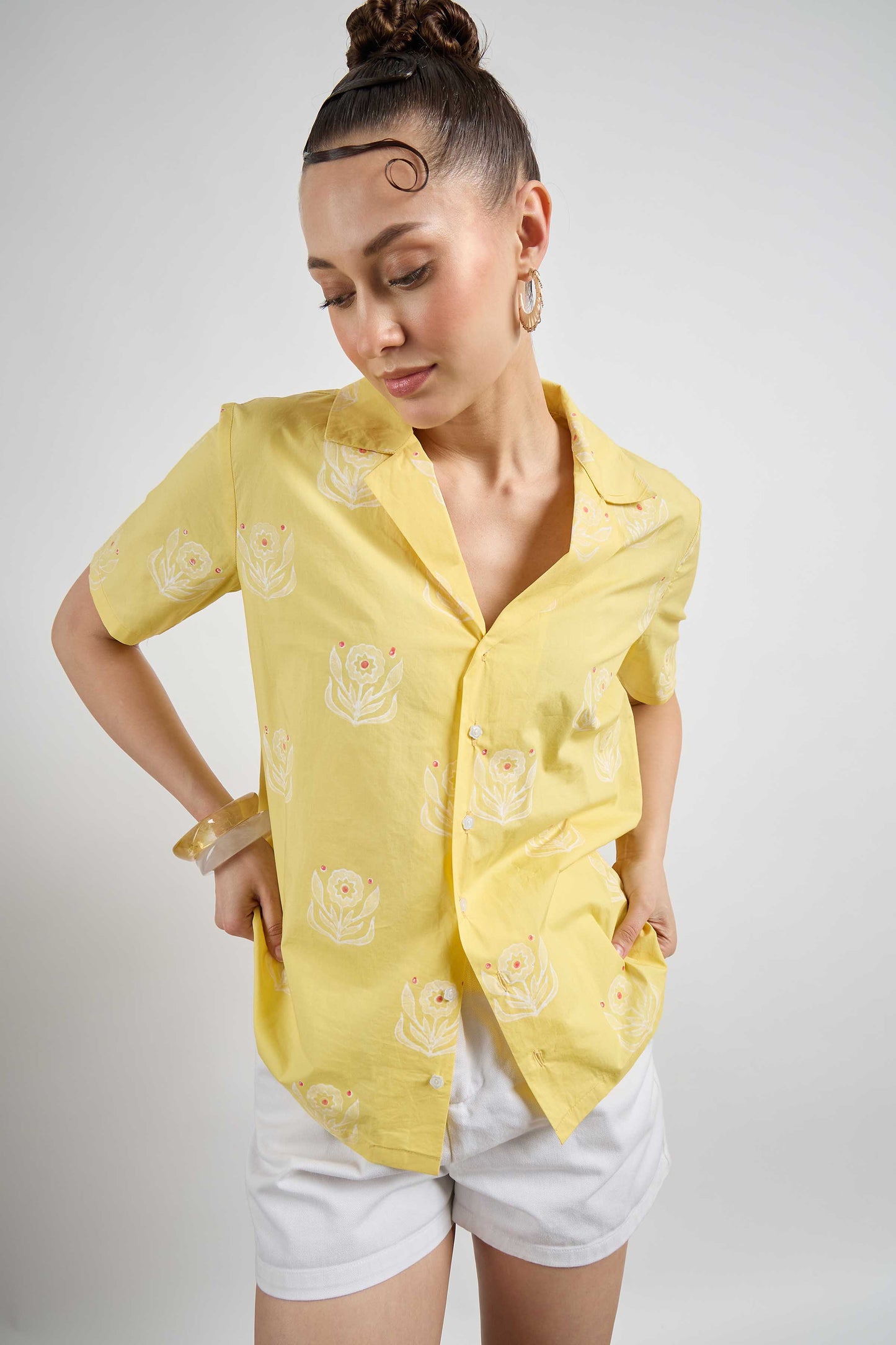 Cool For You Shirt in Mustard Flower Child print