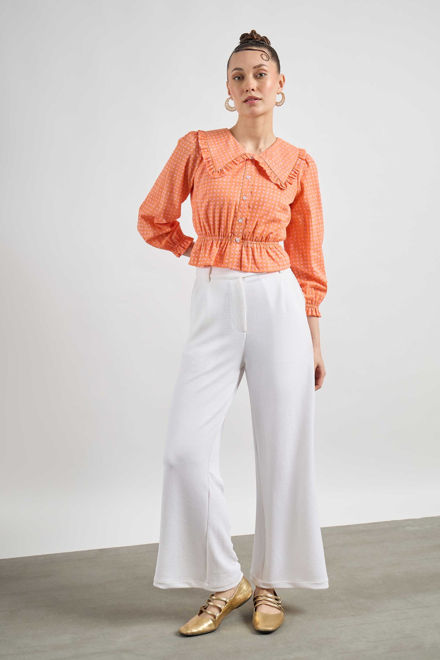 Sweet Thing Top in Orange Fallen Star print