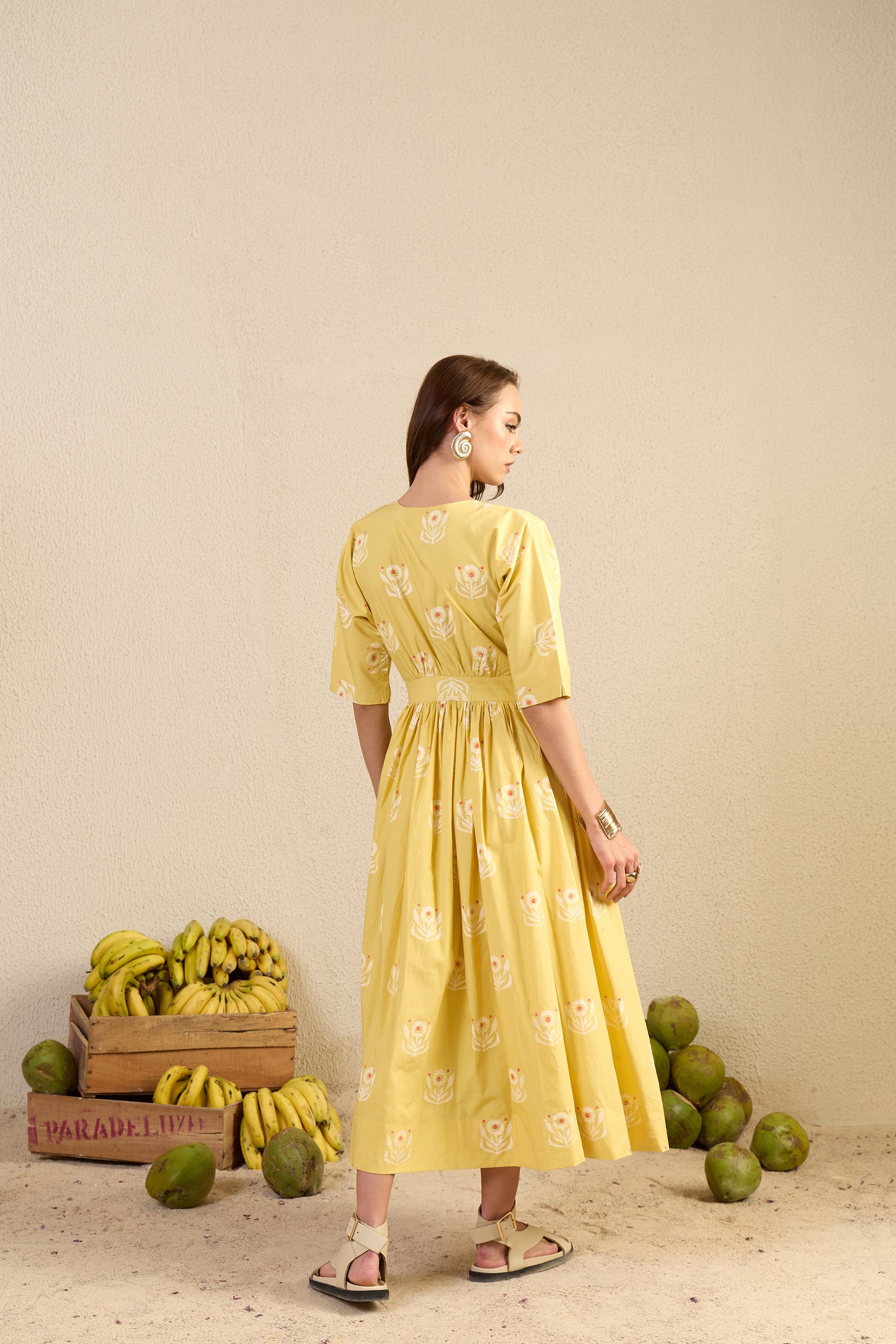 Never Not Comfy in mustard Flower Child print