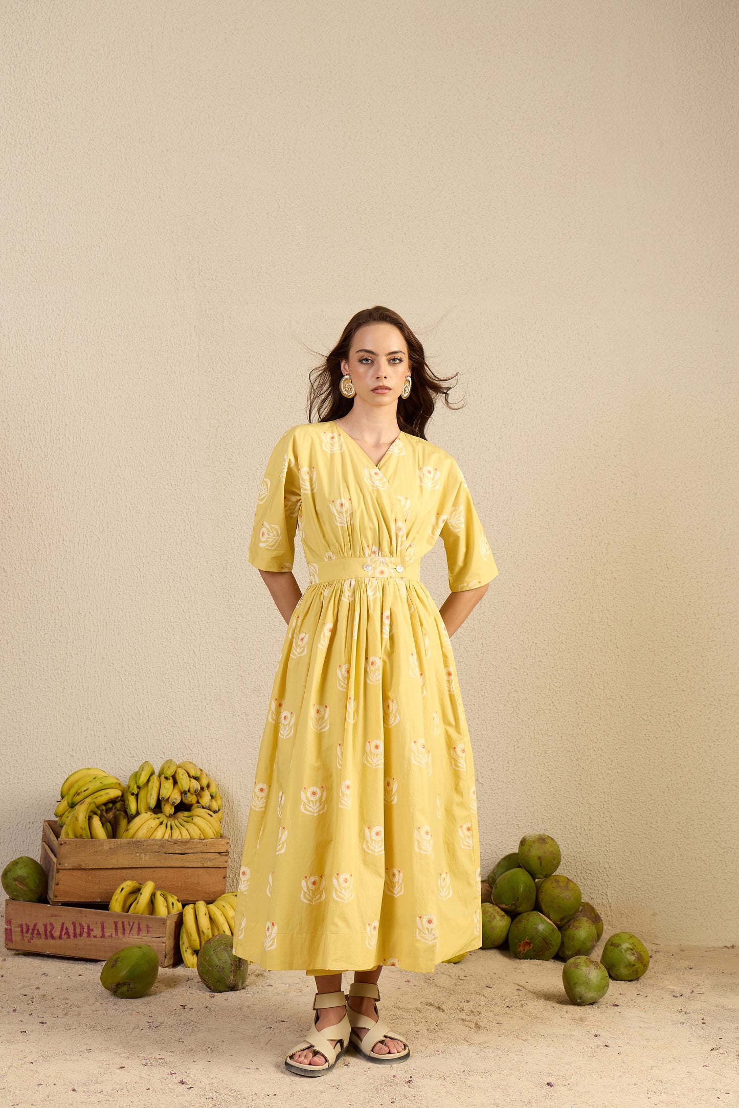 Never Not Comfy in mustard Flower Child print