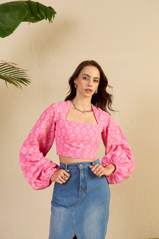 Miss me yet? Top in pink Fleur print